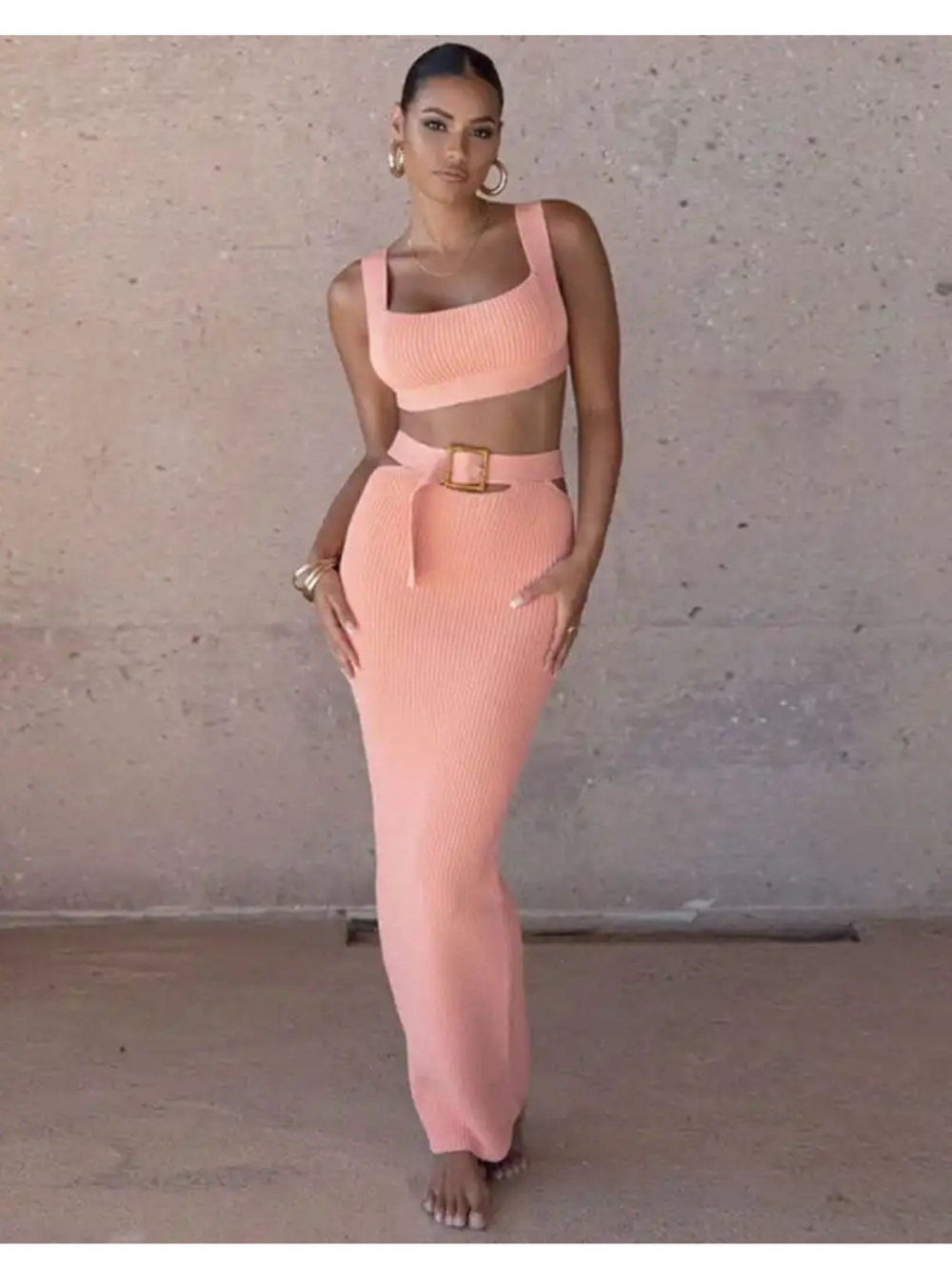 Jluxlabel Nikole 2-piece ribbed set size M - Picture 1 of 7